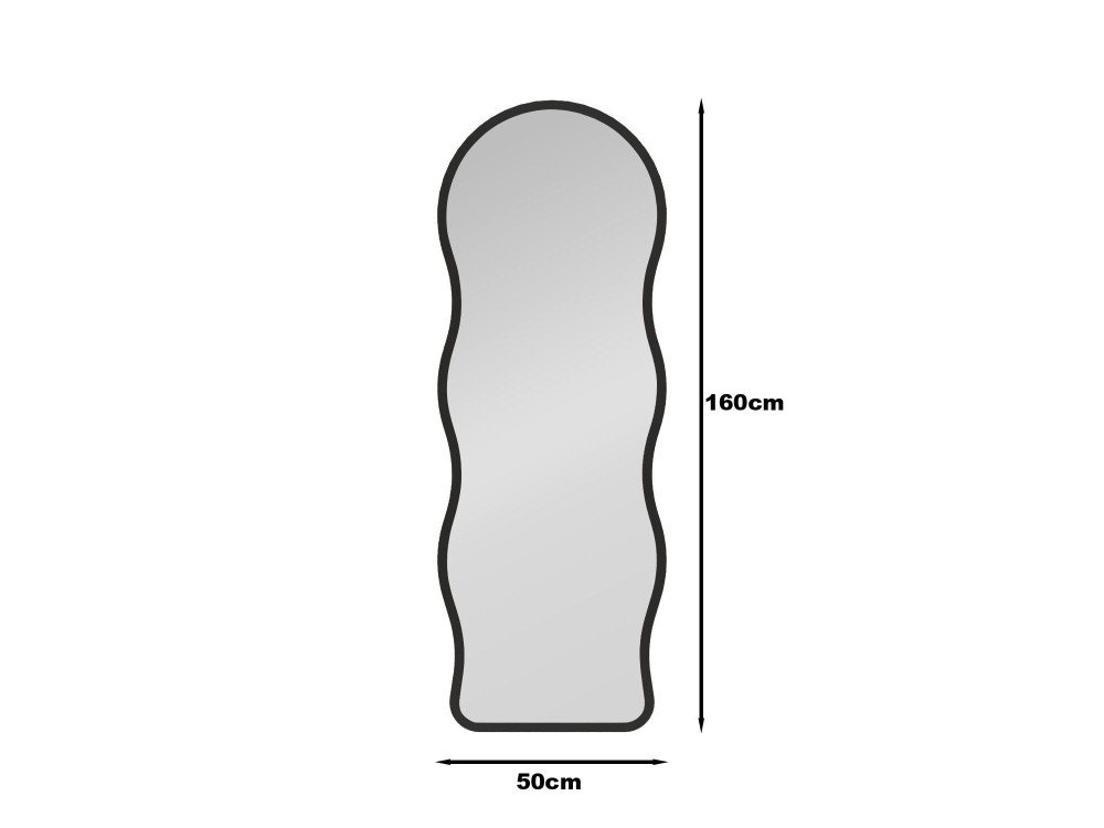 Espejo de pie de madera «Asial» - 50 x 2 x 160 cm - Negro