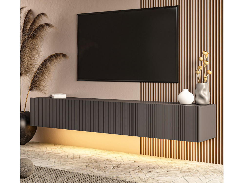 Mueble para la tele de madera «Ada» - 180 x 31 x 29 cm - Antracita