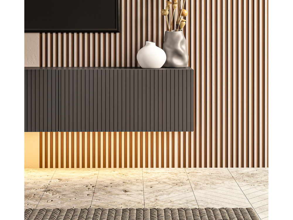 Mueble para la tele de madera «Ada» - 180 x 31 x 29 cm - Antracita