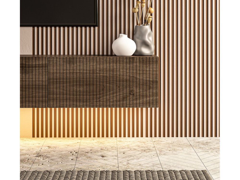 Mueble para la tele de madera «Ada» - 180 x 31 x 29 cm - Nogal