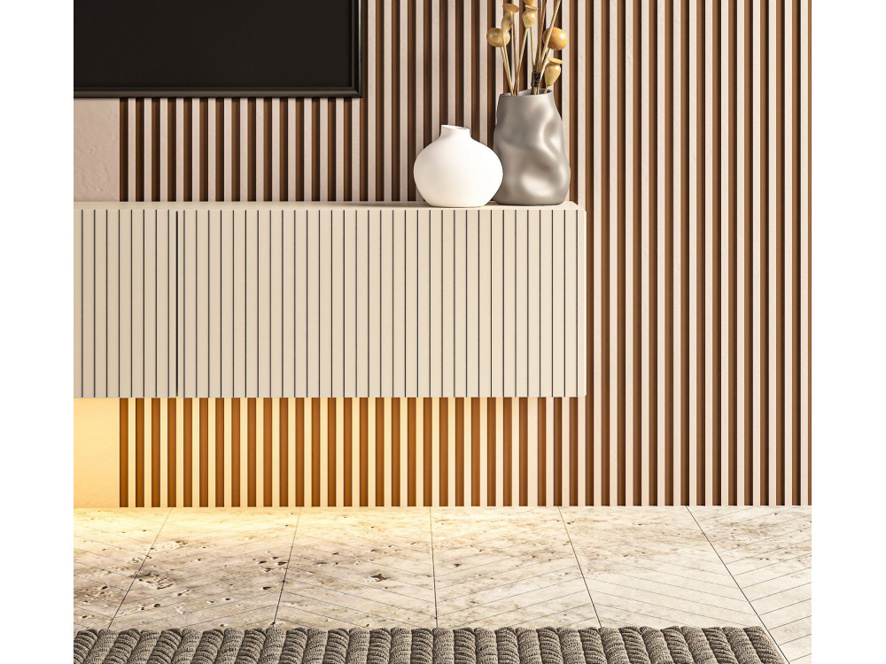 Mueble para la tele de madera «Ada» - 180 x 31 x 29  cm - Gris
