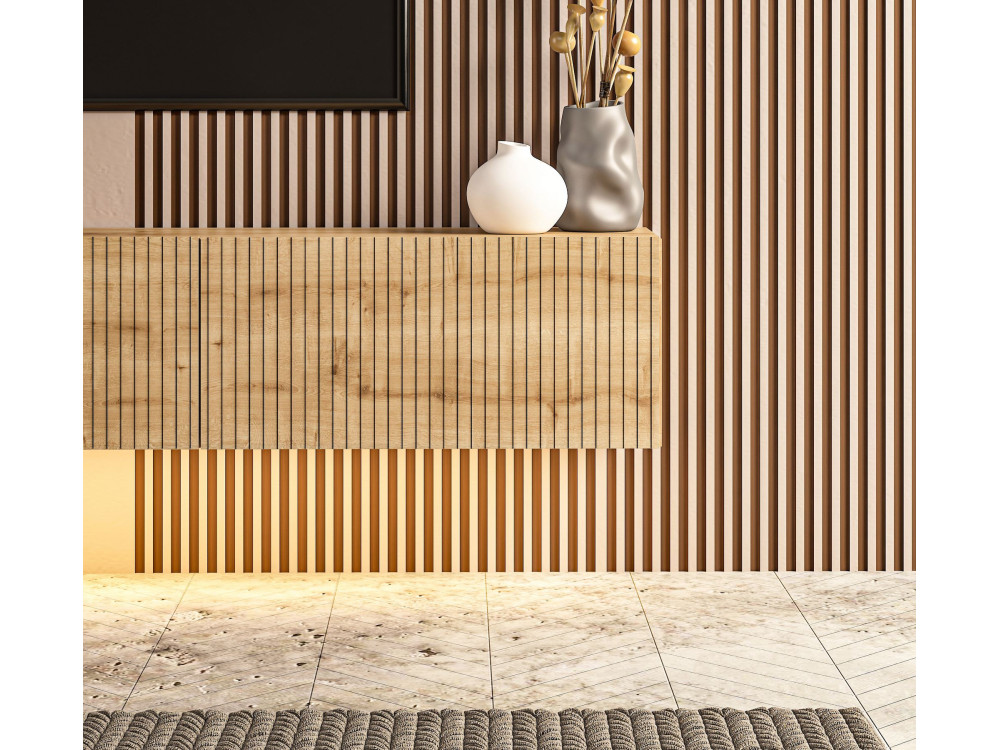 Mueble para la tele de madera «Ada» - 180 x 31 x 29 cm - Roble