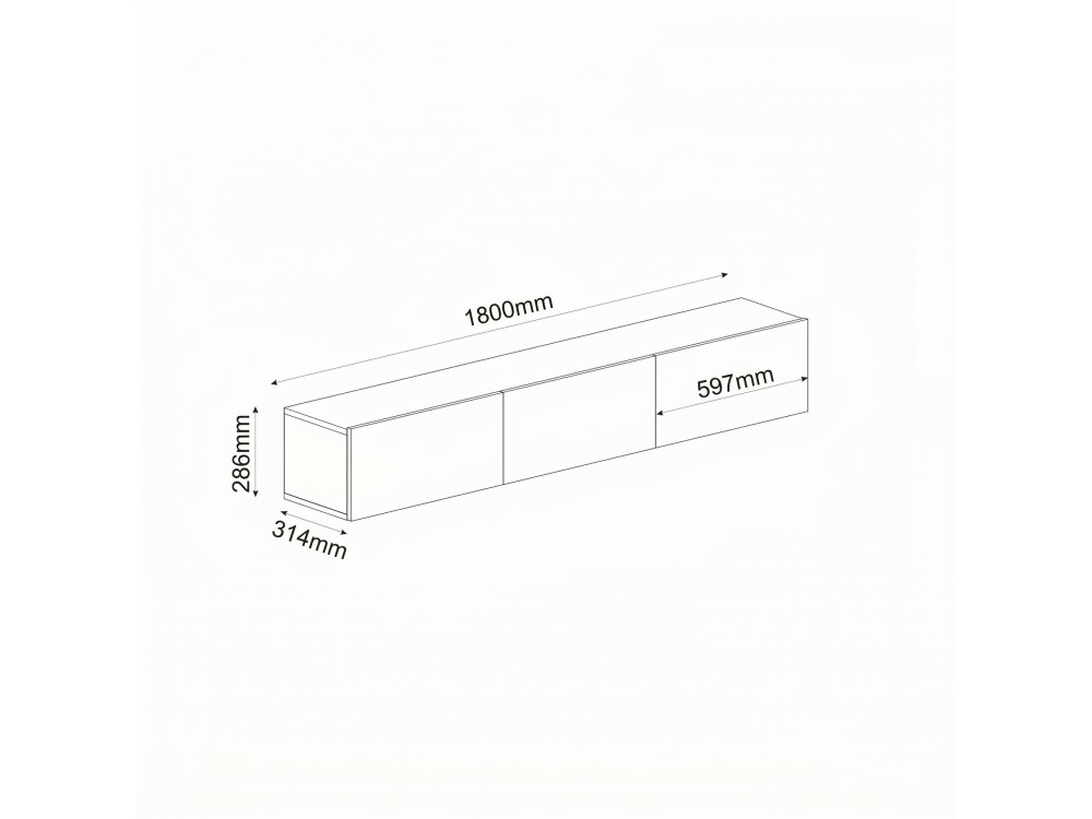 Mueble para la tele de madera «Ada» - 180 x 31 x 29 cm - Roble