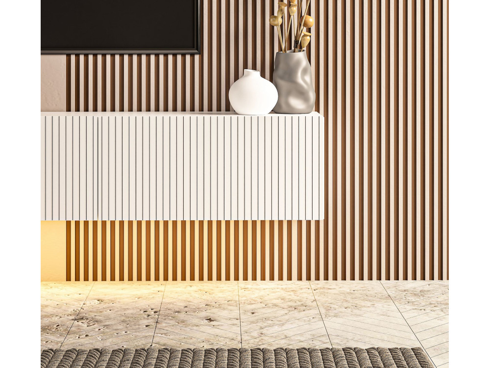 Mueble para la tele de madera «Ada» - 180 x 31 x 29 cm - Blanco
