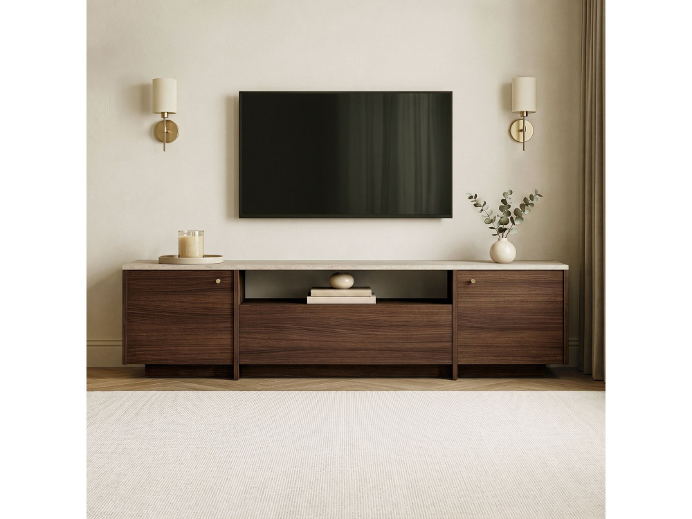 Mueble para la televisión de madera «Alvar» - 180 x 35 x 46 cm - Travertino