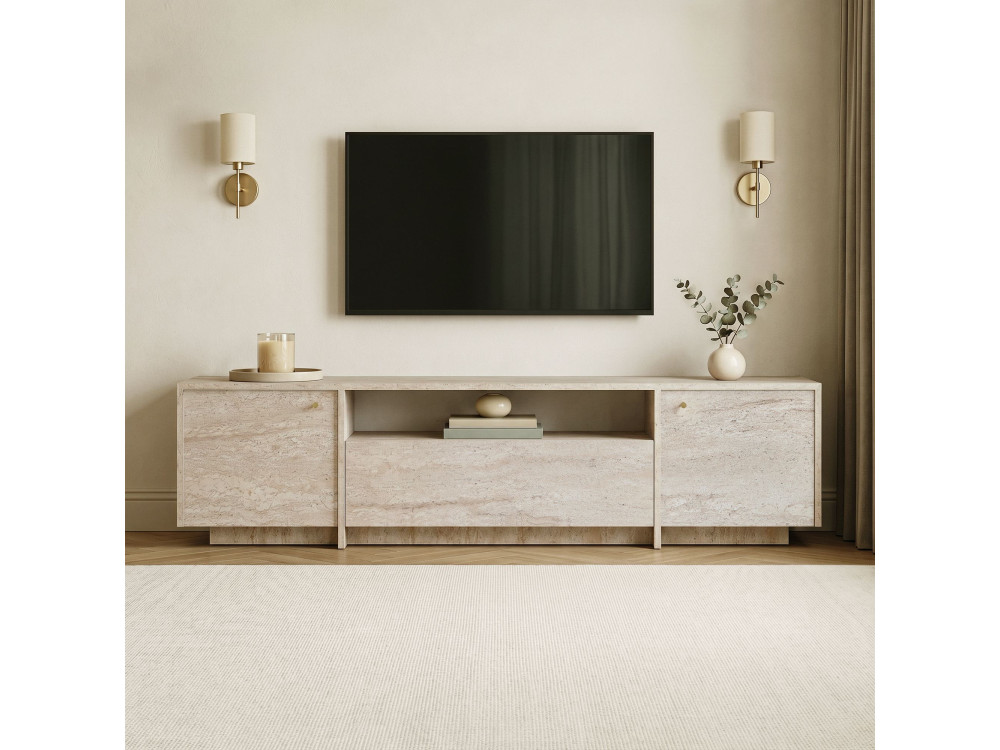 Mueble para la tele de madera «Alvar» - 180 x 35 x 46 cm - Beige