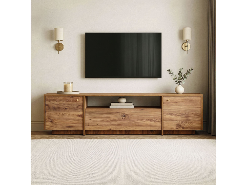 Mueble para la tele de madera «Alvar» - 180 x 35 x 46 cm - Pino del Atlántico