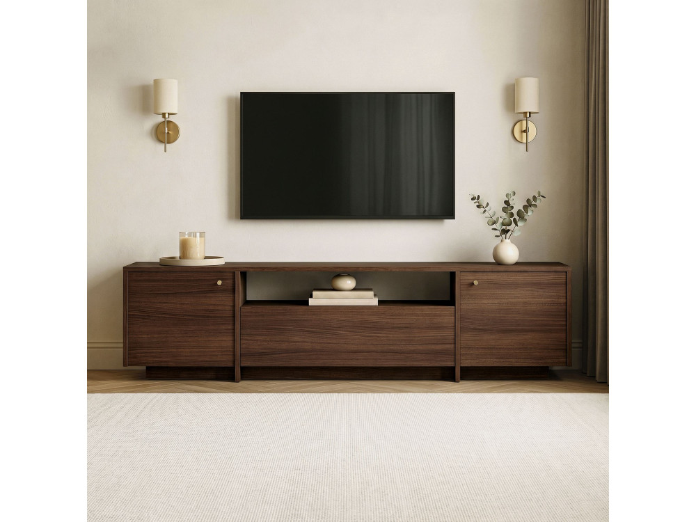 Mueble para la tele de madera «Alvar» - 180 x 35 x 46 cm - Marrón