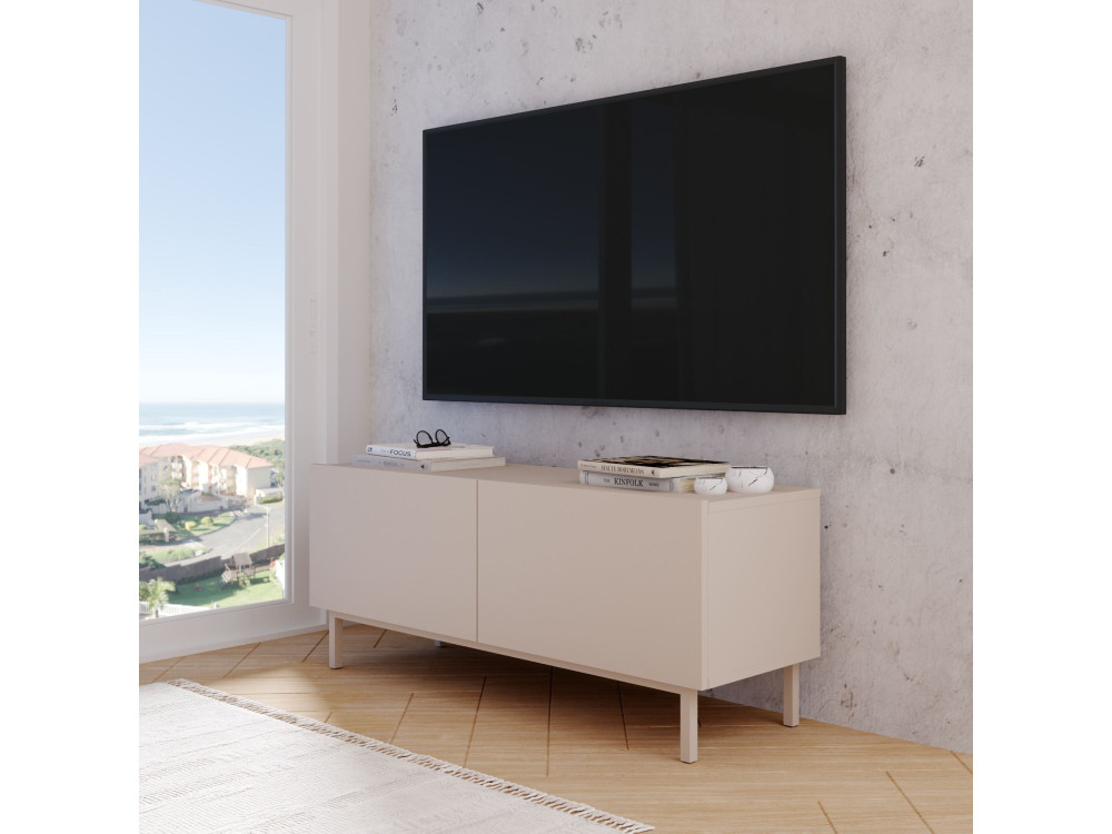 Mueble para la tele de madera «Coast» - 120 x 47,3 x 36,8 cm - Color arena