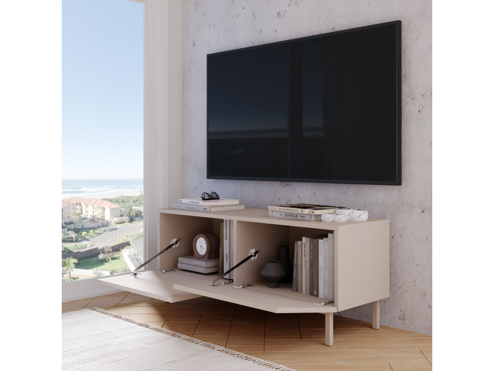 Mueble para la tele de madera «Coast» - 120 x 47,3 x 36,8 cm - Color arena