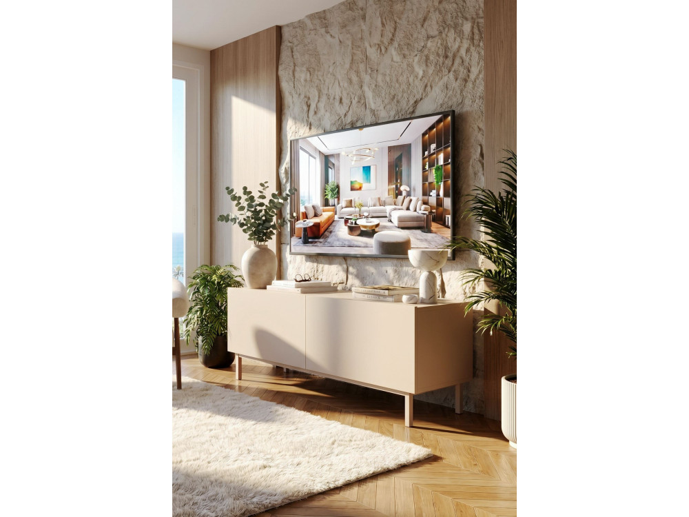 Mueble para la tele de madera «Coast» - 120 x 47,3 x 36,8 cm - Color arena