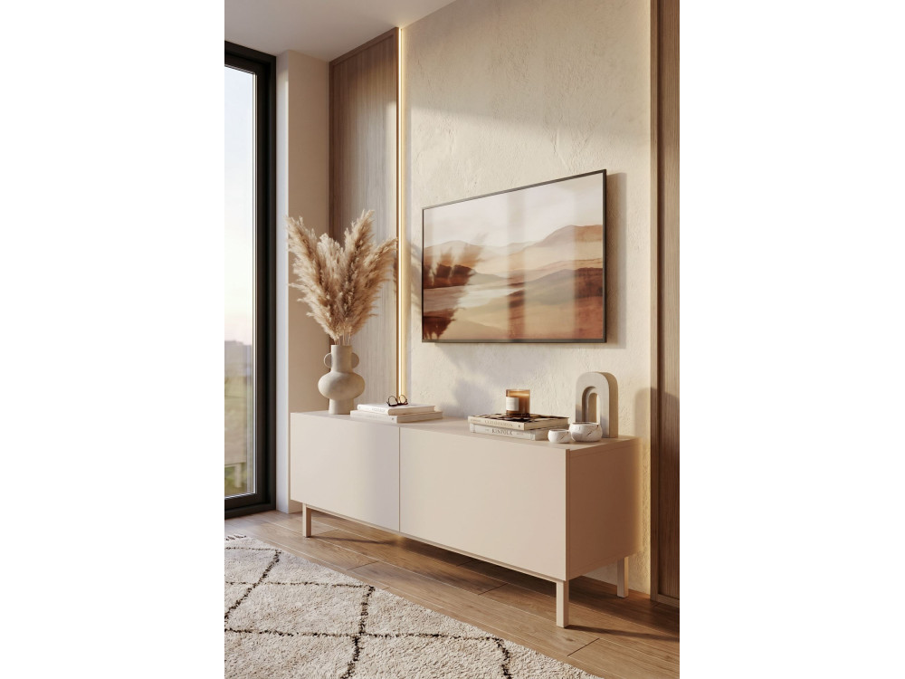 Mueble para la tele de madera «Coast» - 120 x 47,3 x 36,8 cm - Color arena