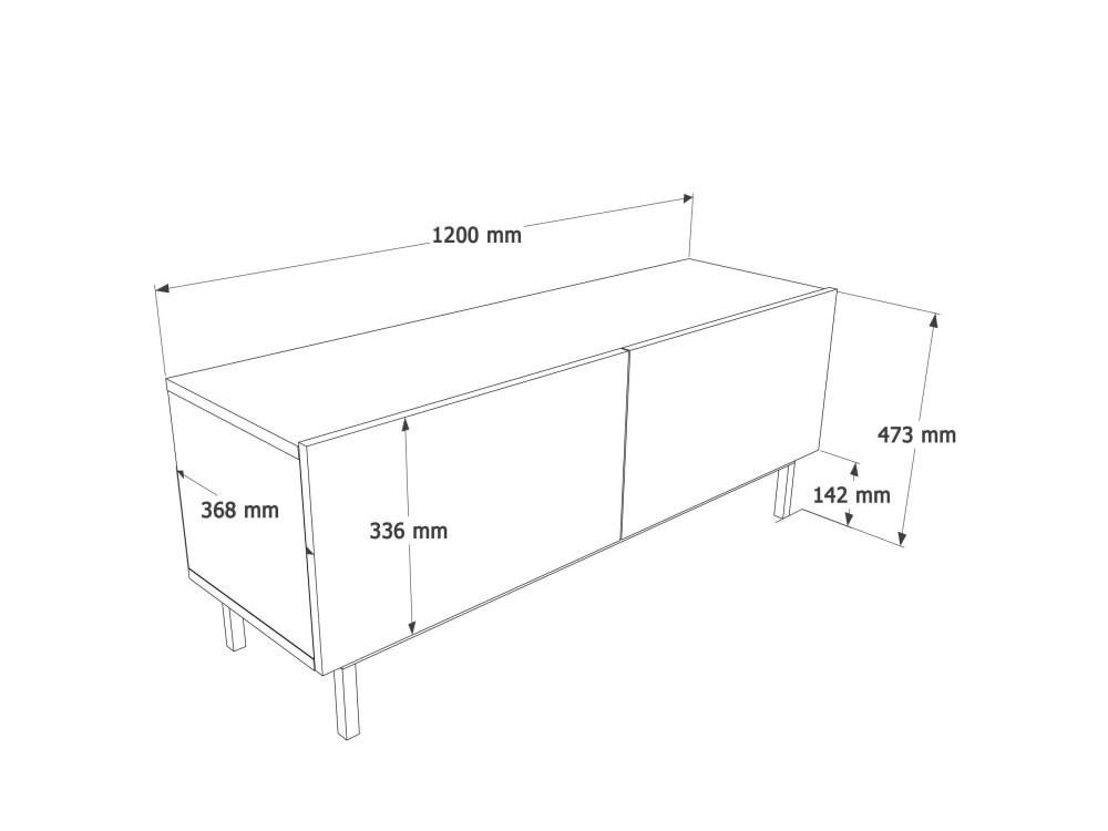 Mueble para la tele de madera «Coast» - 120 x 47,3 x 36,8 cm - Color arena