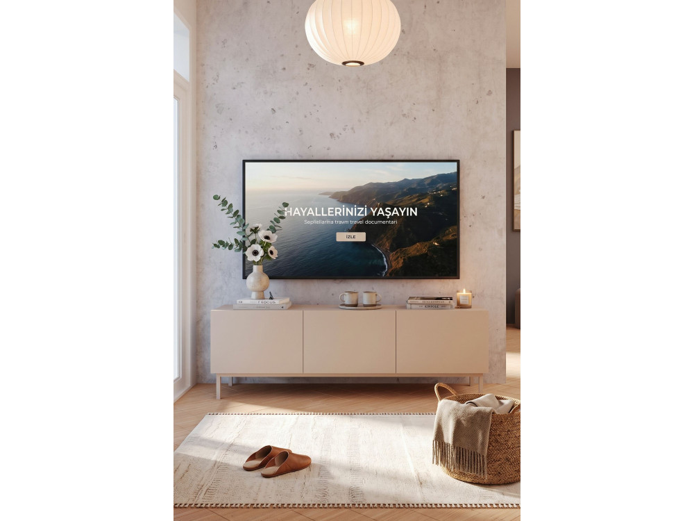 Mueble para la televisión de madera «Coast» - 150 x 37 x 48 cm - Beige
