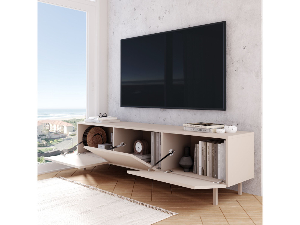 Mueble para la tele de madera «Coast» - 180 x 37 x 47 cm - Beige