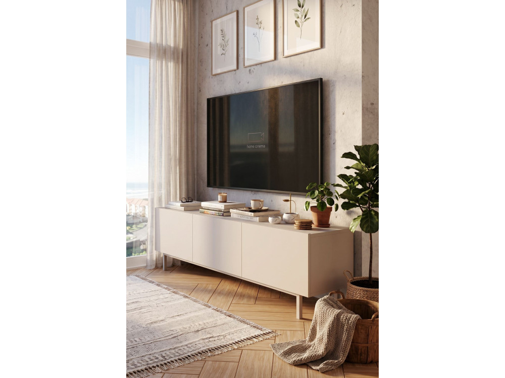 Mueble para la tele de madera «Coast» - 180 x 37 x 47 cm - Beige