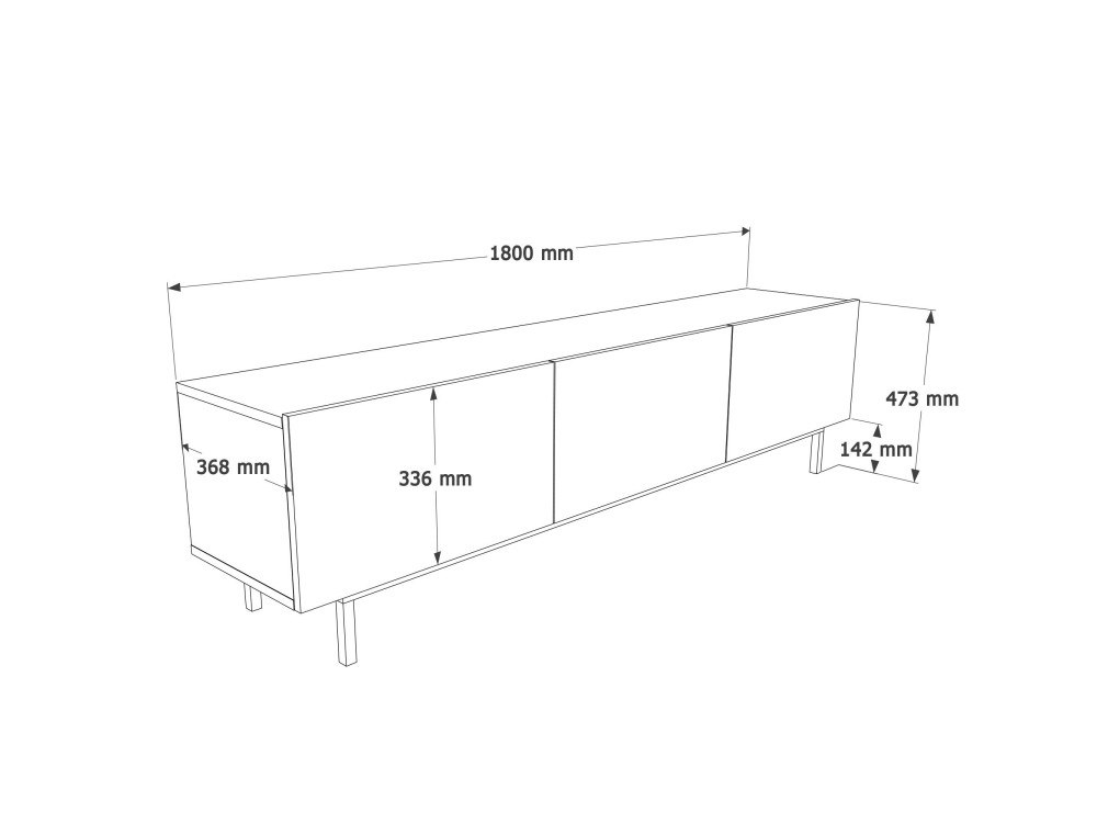 Mueble para la tele de madera «Coast» - 180 x 37 x 47 cm - Beige