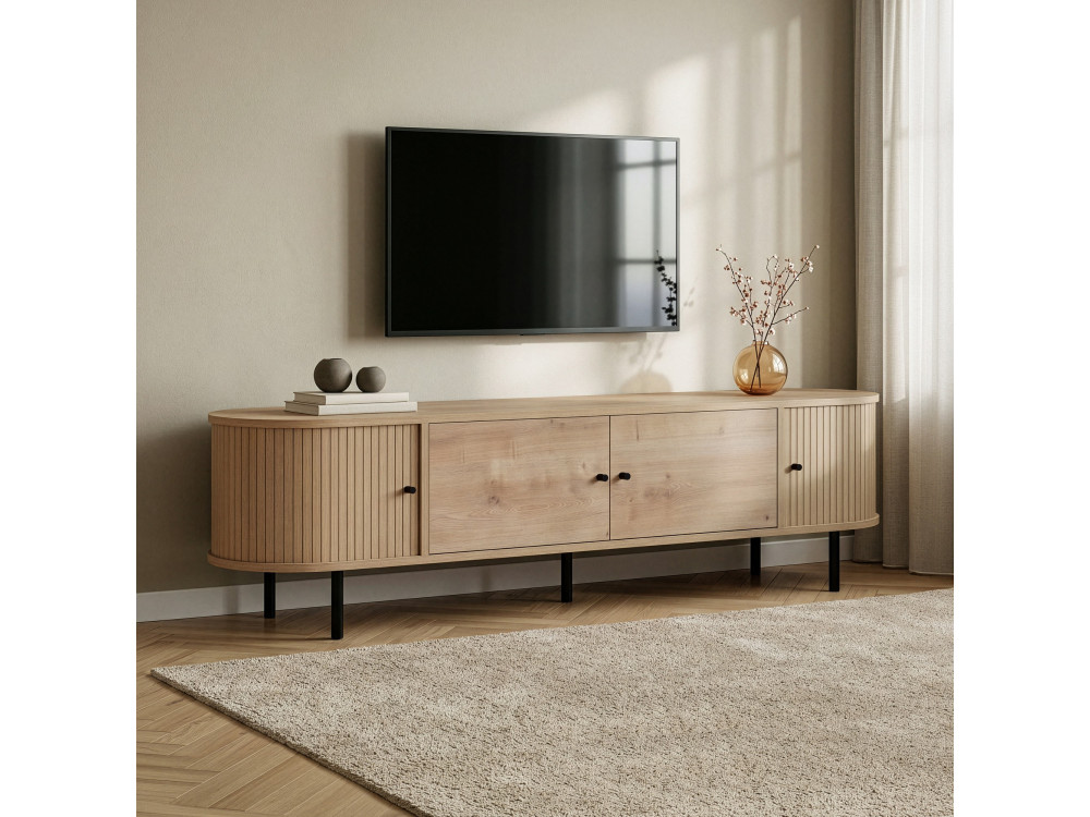 Mueble para la televisión de madera «Gentle» - 180 x 40 x 47 cm - Beige