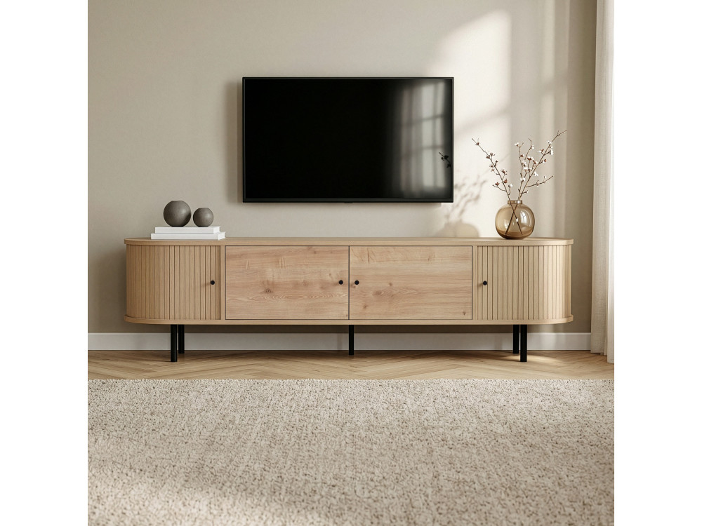 Mueble para la televisión de madera «Gentle» - 180 x 40 x 47 cm - Beige