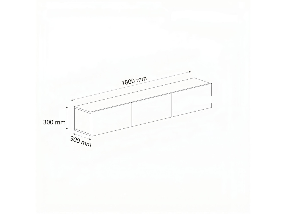 Mueble para la televisión de madera «Helen» - 180 x 30 x 30 cm - Beige