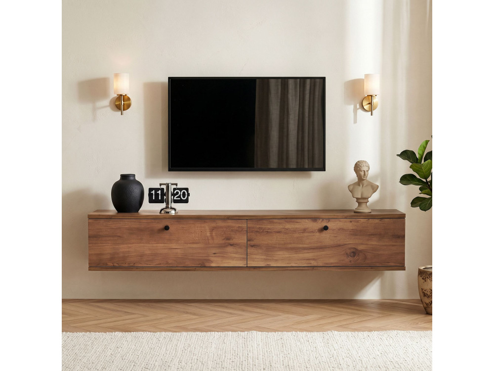 Mueble para la tele de madera «Ligne 140» - 140 x 25 x 25 cm - Marrón