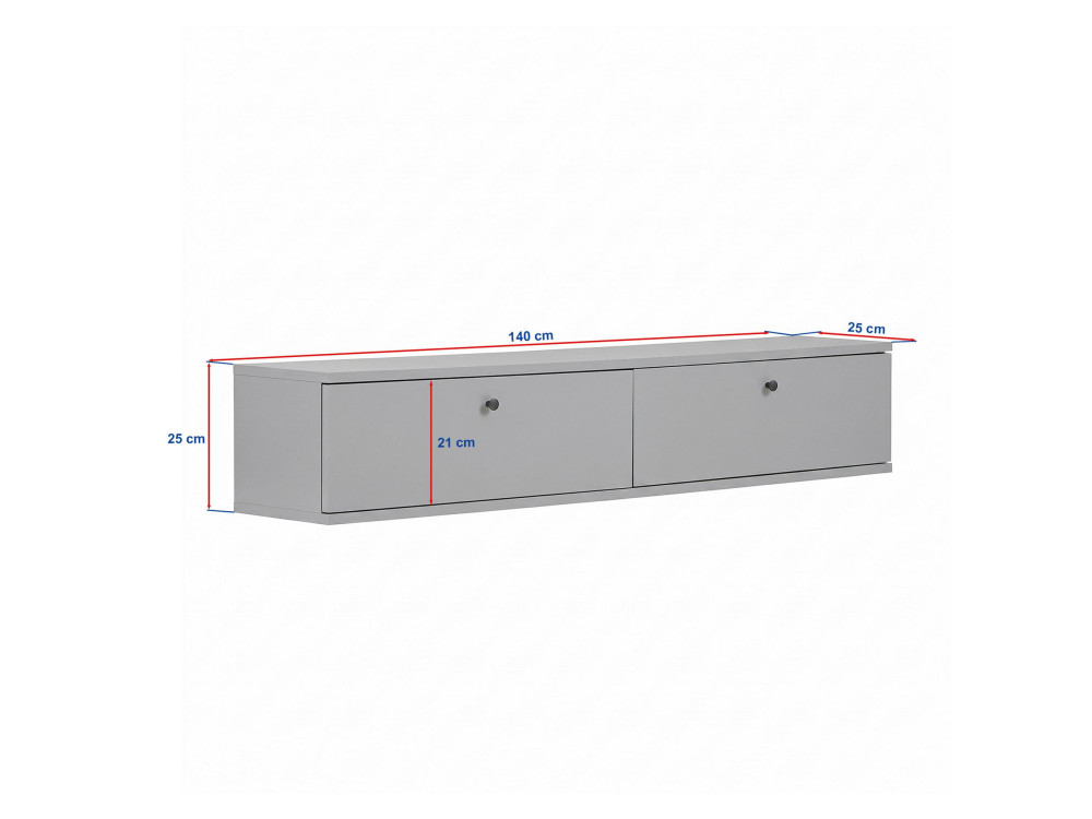 Mueble para la televisión de madera «Línea 140» - 140 x 25 x 25 cm - Travertino