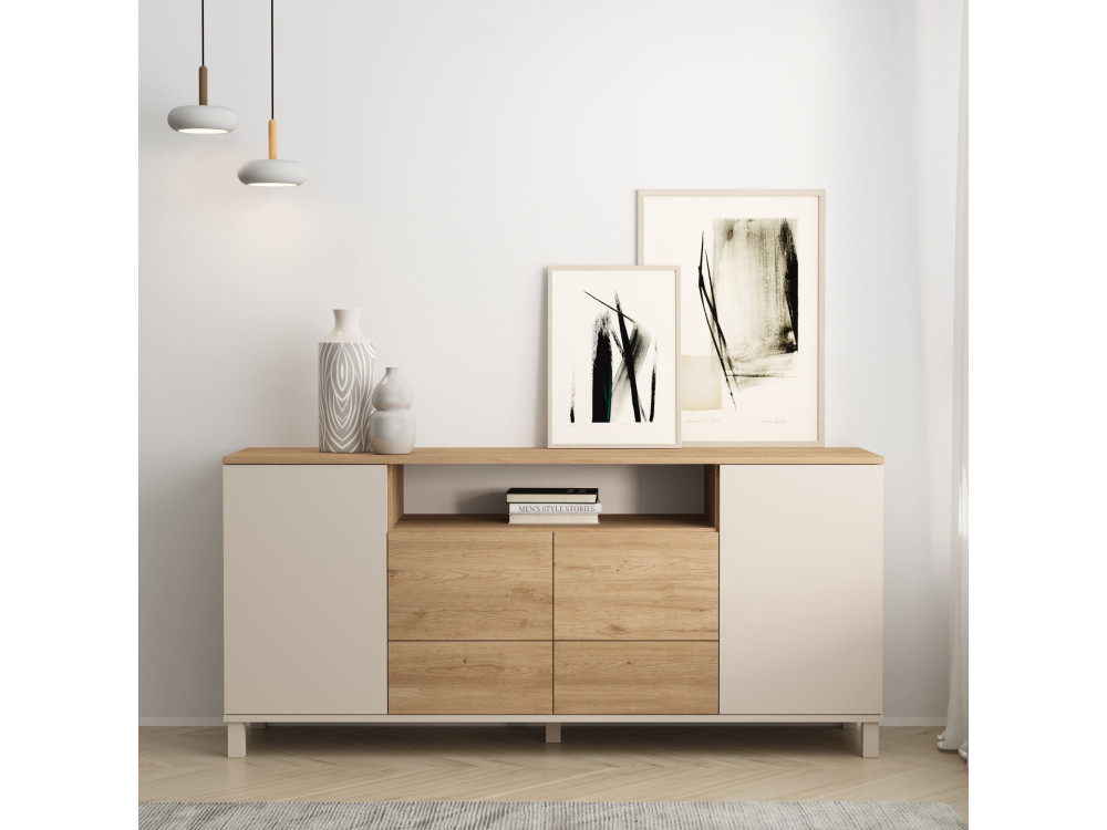 Mueble auxiliar de madera «Mood» - 180 x 44 x 82 cm - Beige