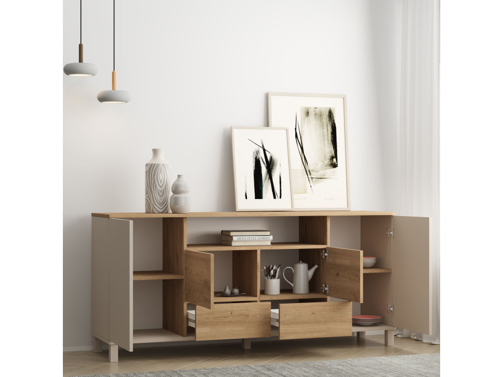 Mueble auxiliar de madera «Mood» - 180 x 44 x 82 cm - Beige