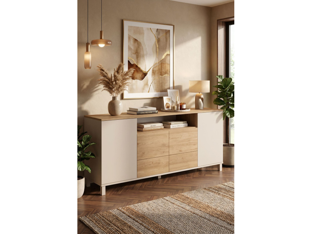 Mueble auxiliar de madera «Mood» - 180 x 44 x 82 cm - Beige