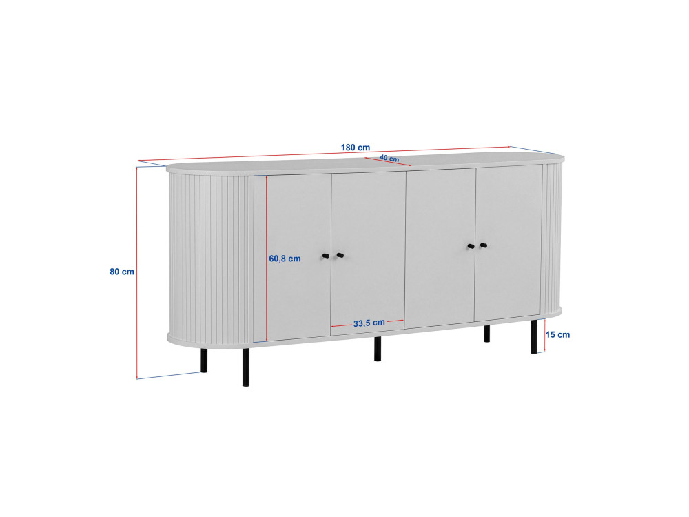 Mueble de madera «Noble» - 180 x 40 x 80 cm - Beige