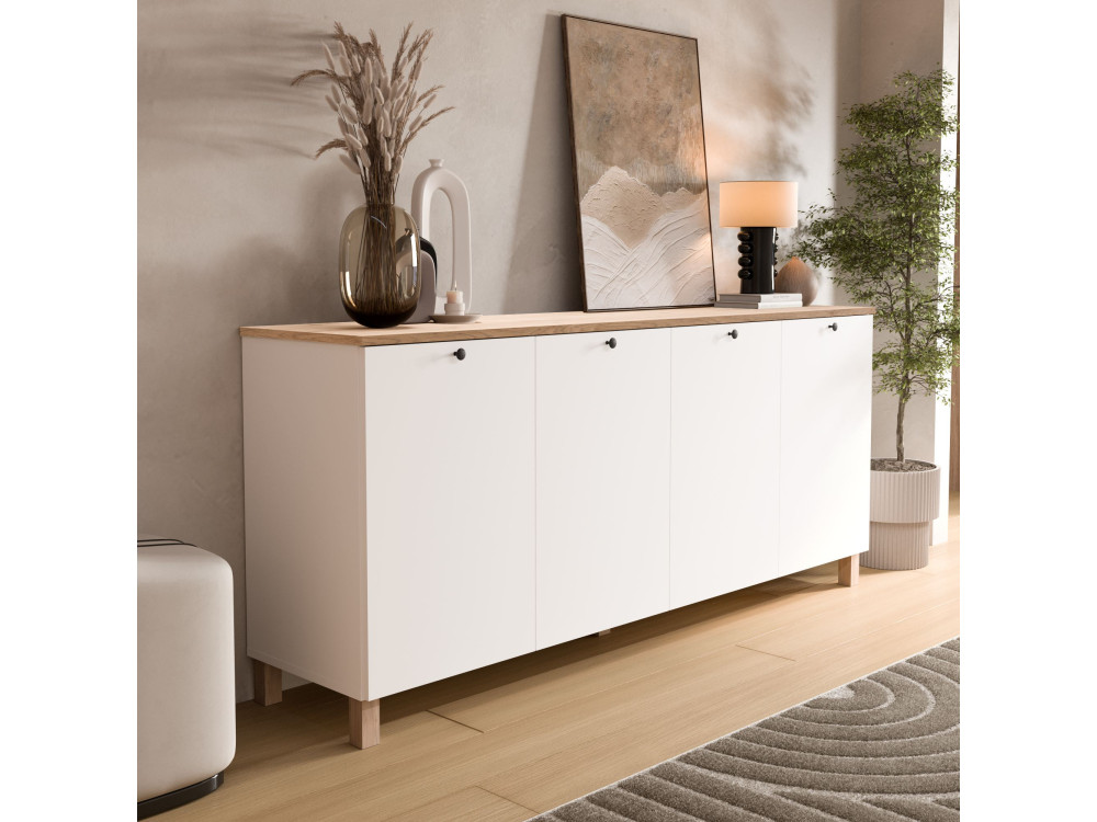 Mueble de madera «Nord» - 180 x 42 x 80 cm - Blanco