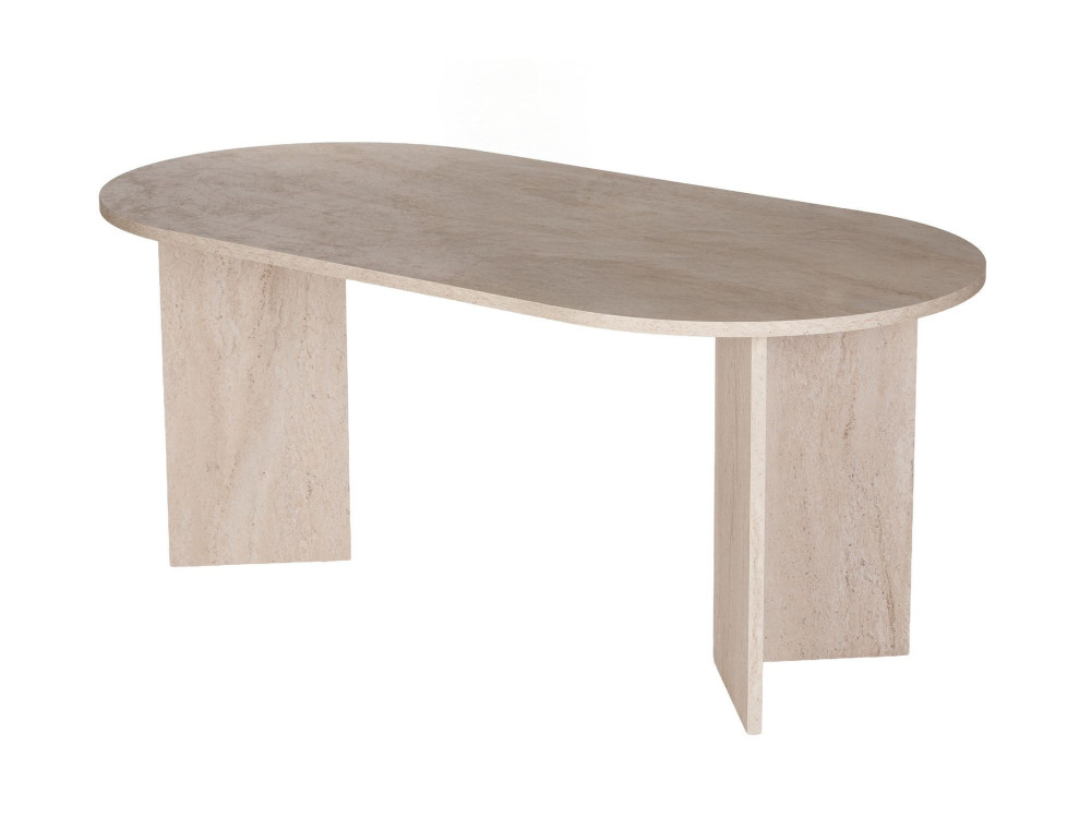Conjunto de mesa de comedor y sillas (7 piezas) de madera «Meridia 6» - 180 x 90 x 75 cm - Blanco