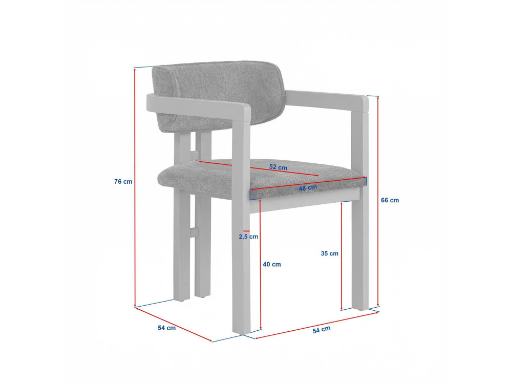 Conjunto de mesa de comedor y sillas (7 piezas) de madera «Meridia 6» - 180 x 90 x 75 cm - Blanco