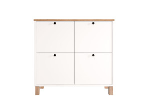 Zapatero de madera «Nord» - 90 x 35 x 85 cm - Blanco