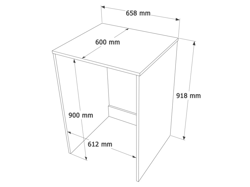 Mueble para lavadora de madera «Nord» - 66 x 60 x 92 cm - Blanco