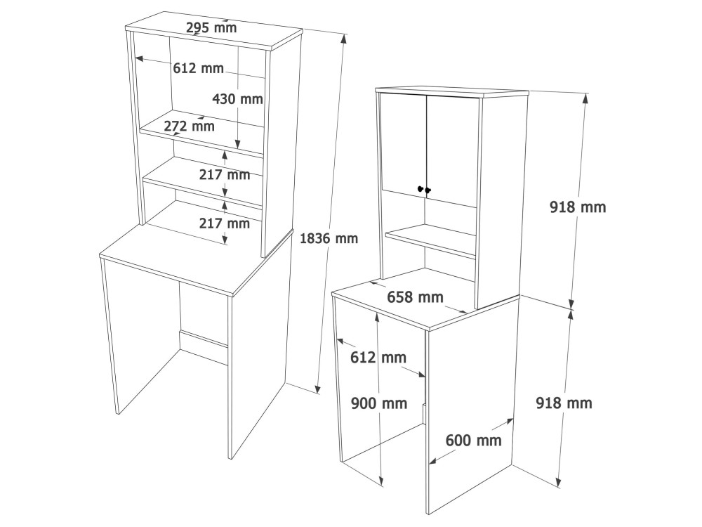 Mueble para lavadora de madera «Nord» - 66 x 60 x 183 cm - Blanco
