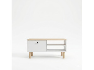 Mesa de centro de madera «Aris» - 90 x 38,8 x 60 cm - Roble Saphir / Blanco