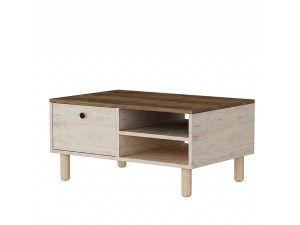 Mesa de centro de madera «Aris» - 90 x 38,8 x 60 cm - Travertino / Nogal Venezia