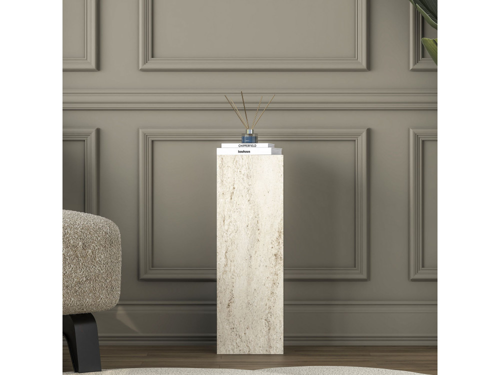 Mesita auxiliar de madera «AD108» - 20 x 18 x 60 cm - Travertino