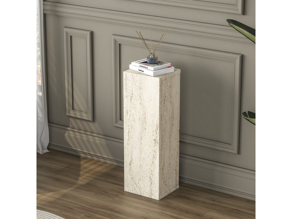 Mesita auxiliar de madera «AD108» - 20 x 18 x 60 cm - Travertino