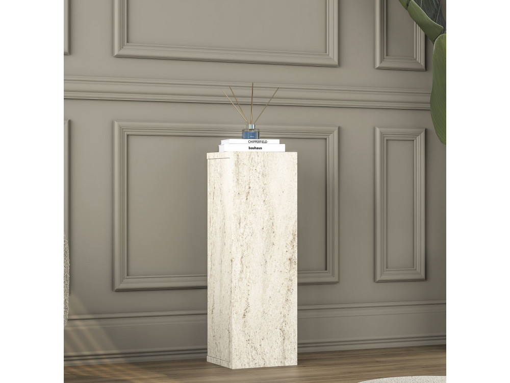 Mesita auxiliar de madera «AD108» - 20 x 18 x 60 cm - Travertino