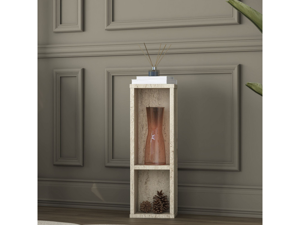 Mesita auxiliar de madera «AD108» - 20 x 18 x 60 cm - Travertino