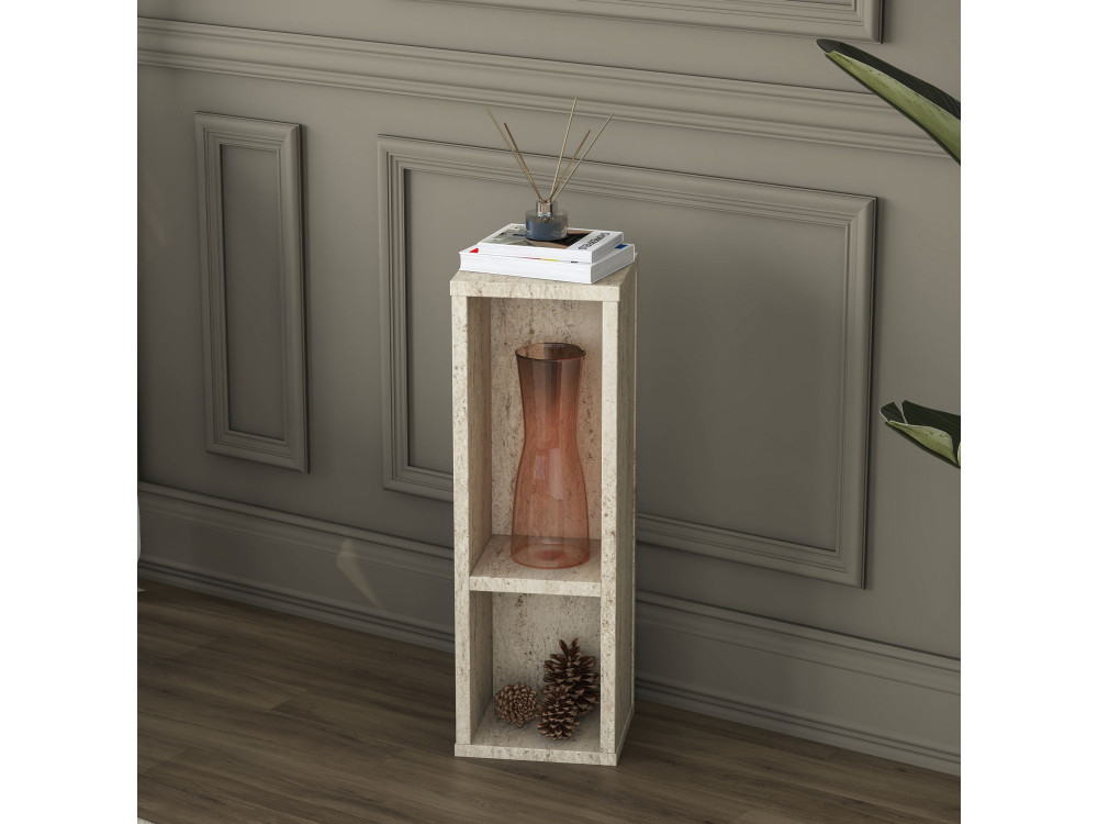 Mesita auxiliar de madera «AD108» - 20 x 18 x 60 cm - Travertino