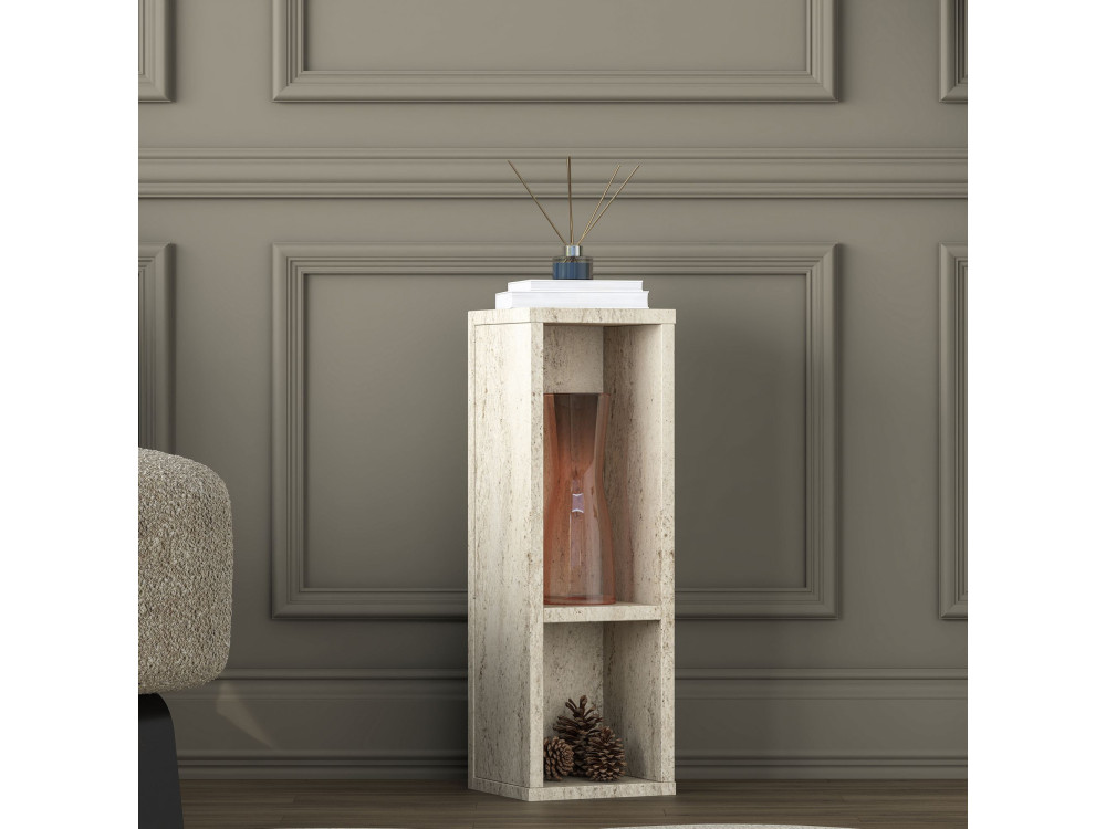 Mesita auxiliar de madera «AD108» - 20 x 18 x 60 cm - Travertino