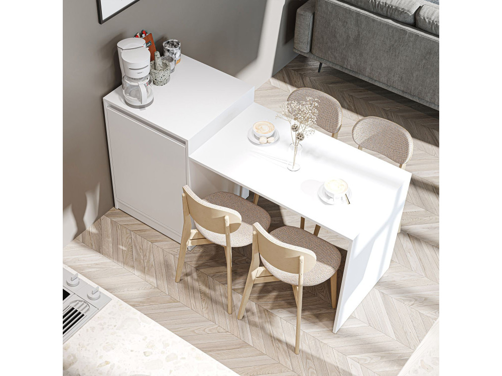 Mesa de cocina de madera «2784» - 160 x 60 x 85 cm - Blanca