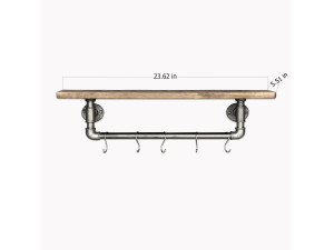 Estante de madera para tubos «Boruraf117» - 28 x 14 x 16 cm - Marrón