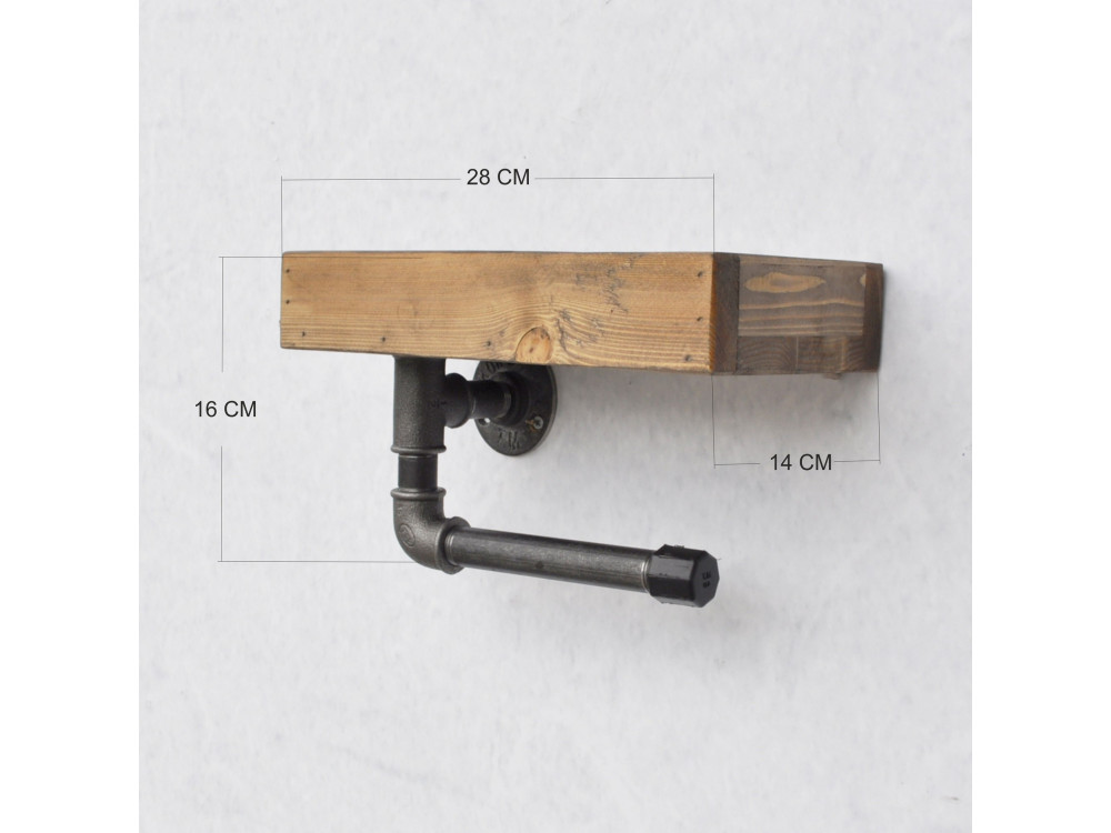 Estante de madera para tubos «Boruraf117» - 28 x 14 x 16 cm - Marrón