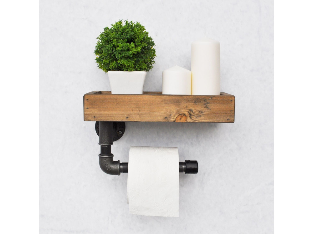 Estante de madera para tubos «Boruraf117» - 28 x 14 x 16 cm - Marrón
