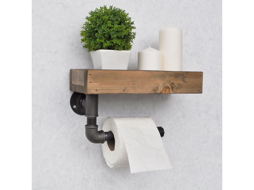 Estante de madera para tubos «Boruraf117» - 28 x 14 x 16 cm - Marrón