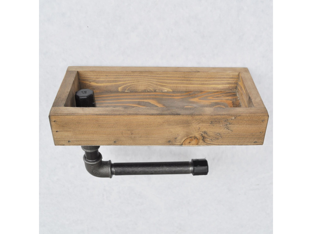 Estante de madera para tubos «Boruraf117» - 28 x 14 x 16 cm - Marrón